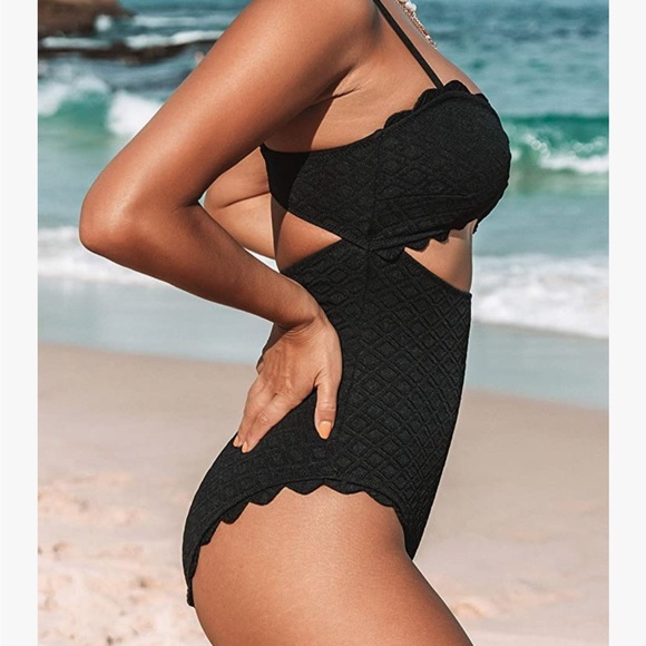 Cupshe Black One Piece NWT S - Picture 3 of 8